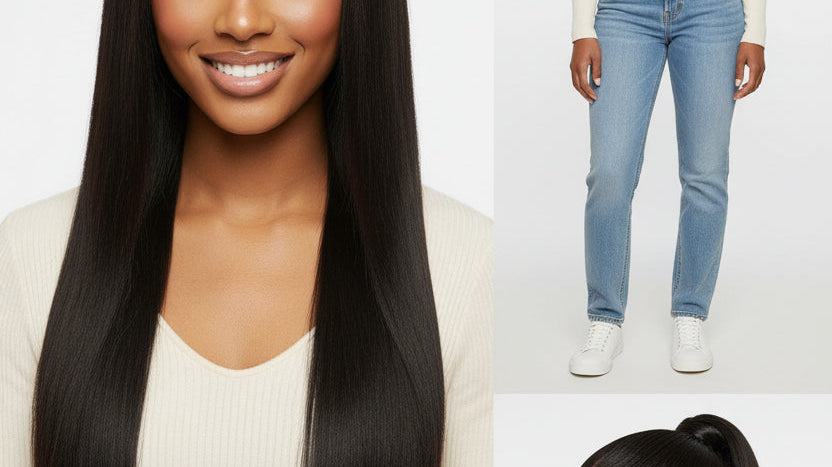 ARAY Hair 13x4 easy-wear Glueless Wig Yaki Straight Natural Black With Drawstring