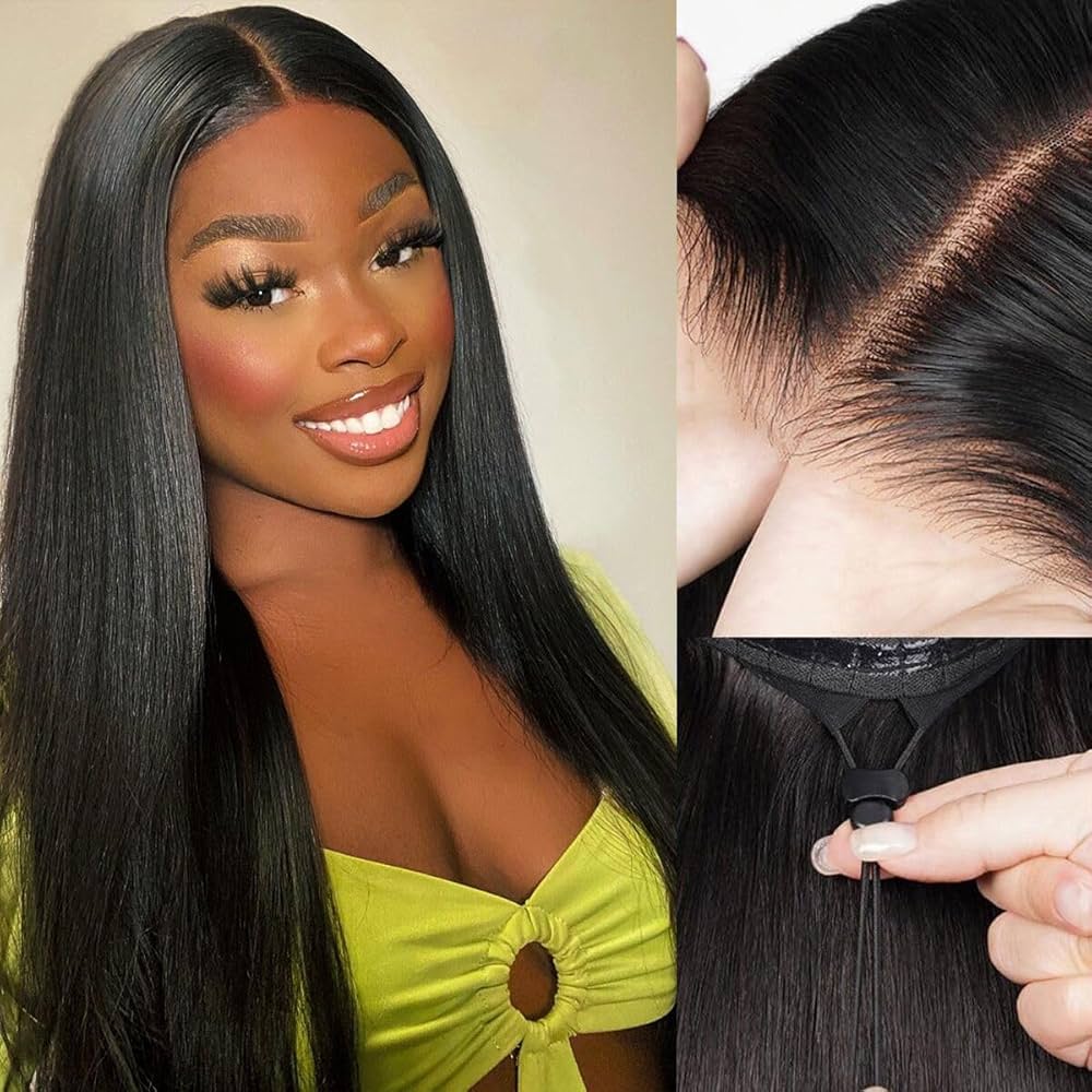 Detail view of lace front lace and natural hairline with soft texture and natural finish