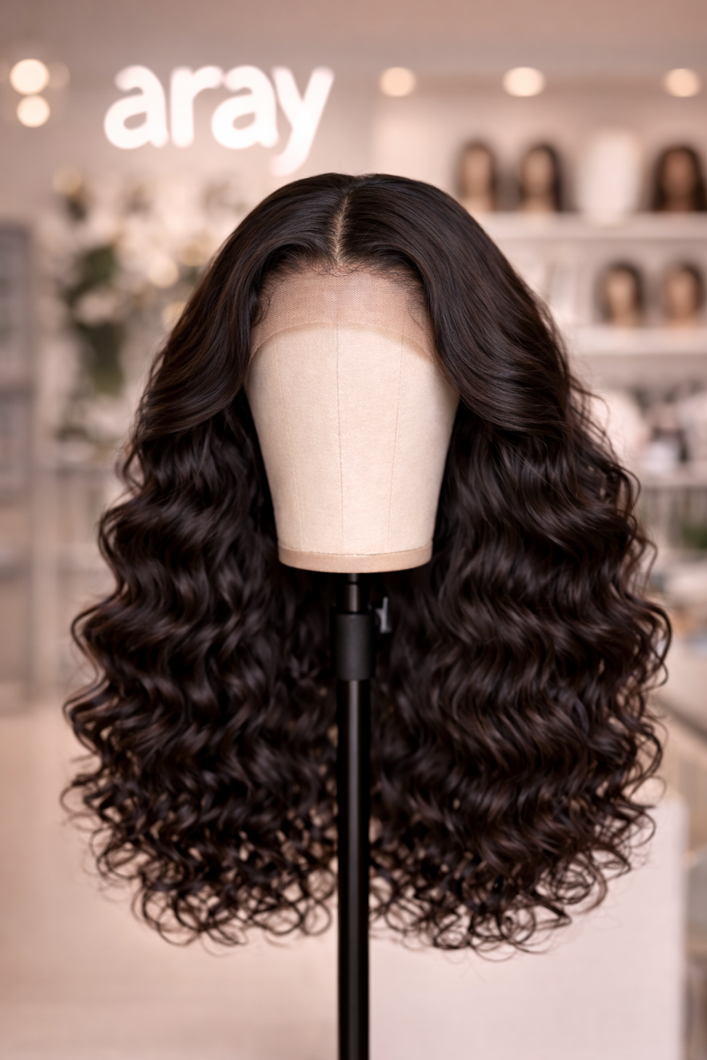 Product detail view of jerry curly human hair wig with soft texture and natural finish