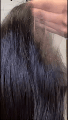 Side view of brown straight lace wig showing natural hairline with soft texture and natural finish