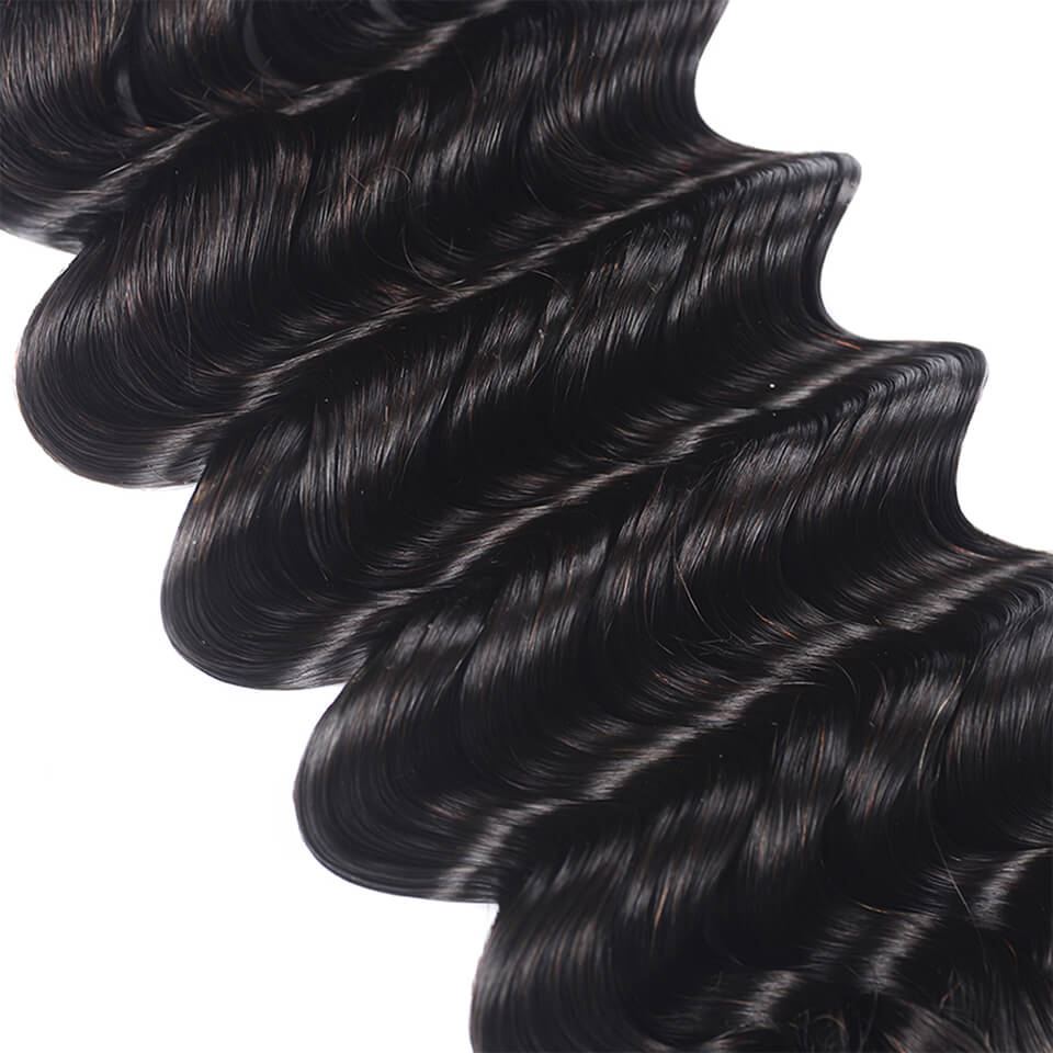 Detail view of lace front and natural hairline with soft texture and natural finish