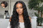 Side view of water wave lace wig showing natural hairline with soft texture and natural finish