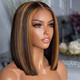 Side view of honey blonde human hair wig showing natural hairline with soft texture and natural finish