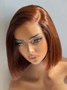 Detail view of realistic lace parting and natural hairline with soft texture and natural finish