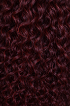 Back view of deep wave human hair wig with natural volume with soft texture and natural finish