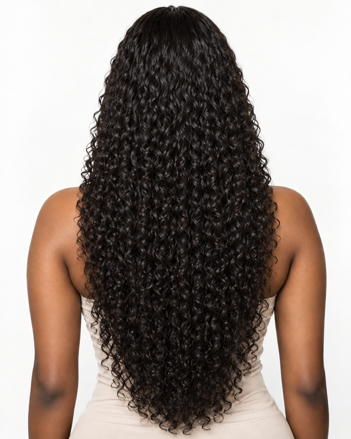 Product detail view of kinky curly human hair wig showing soft texture and natural finish
