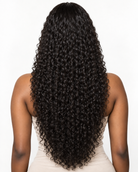 Product detail view of kinky curly human hair wig showing soft texture and natural finish