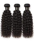 Front view of jerry curly human hair wig on model with soft texture and natural finish