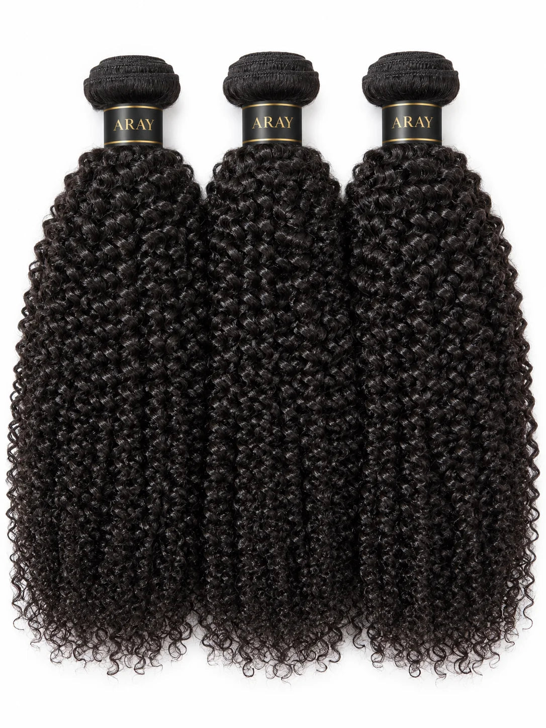 Front view of kinky curly human hair wig on model with soft texture and natural finish