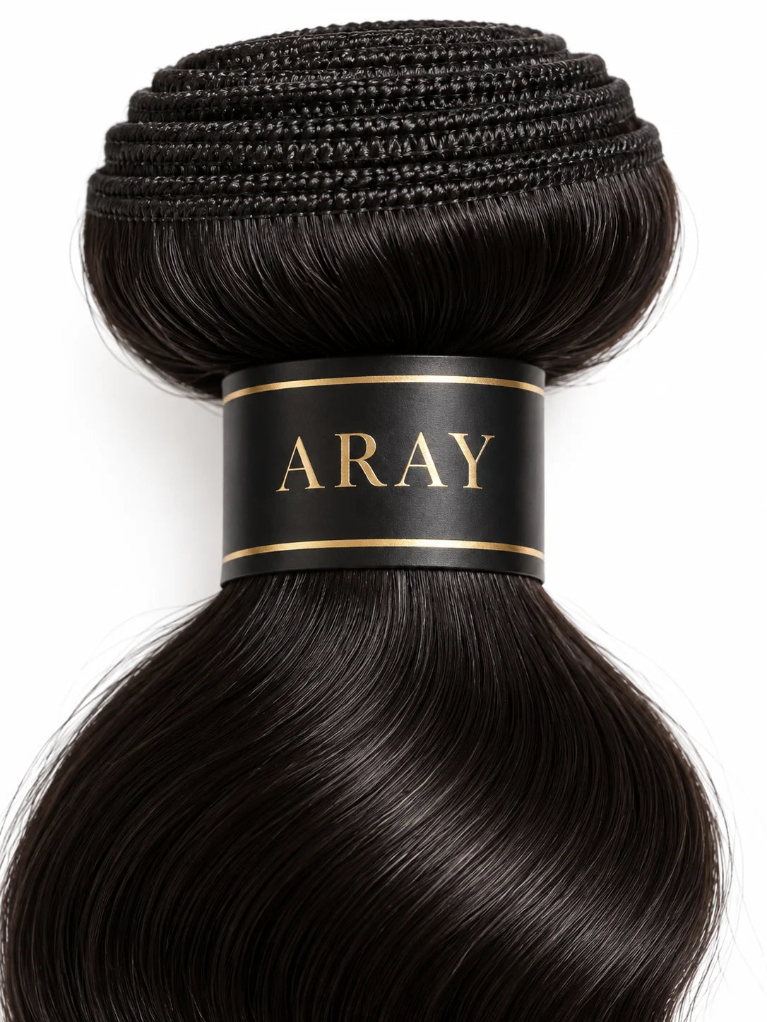 Close-up view of body wave human hair wig texture and lace detail with soft texture and natural finish