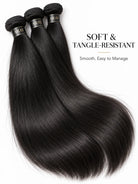 Detail view of lace front and natural hairline with soft texture and natural finish