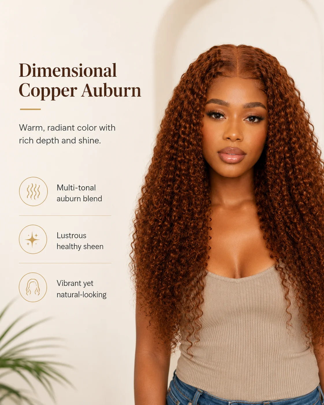 Detail view of lace front and natural hairline with soft texture and natural finish