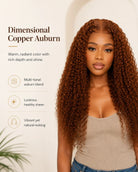Detail view of lace front and natural hairline with soft texture and natural finish