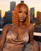 Side view of straight lace wig showing natural hairline with soft texture and natural finish