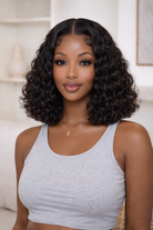 Close-up view of water wave hair texture with soft natural finish with soft texture and natural finish