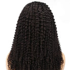 Detail view of lace front and natural hairline with soft texture and natural finish