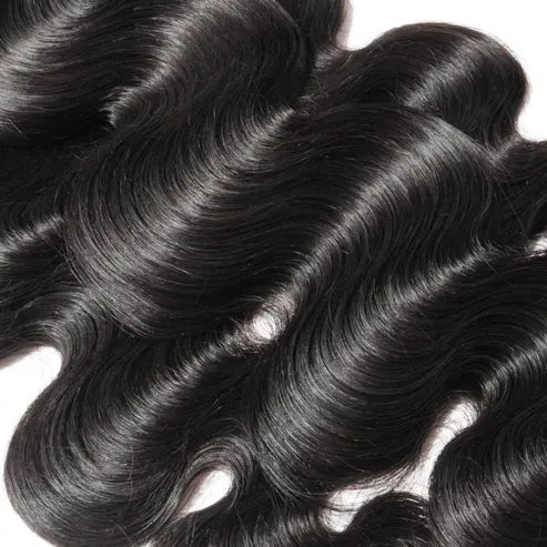 Black hair extensions with a white background