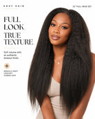Side view of kinky straight lace wig showing natural hairline with soft texture and natural finish