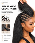 Back view of kinky straight human hair wig with natural volume and full texture