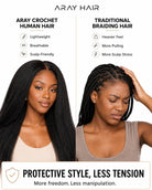 Detail view of realistic lace parting and natural hairline with soft texture and natural finish