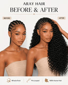 Back view of loose wave human hair wig with natural volume and full texture
