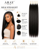 Product detail view of straight human hair wig showing soft texture and natural finish