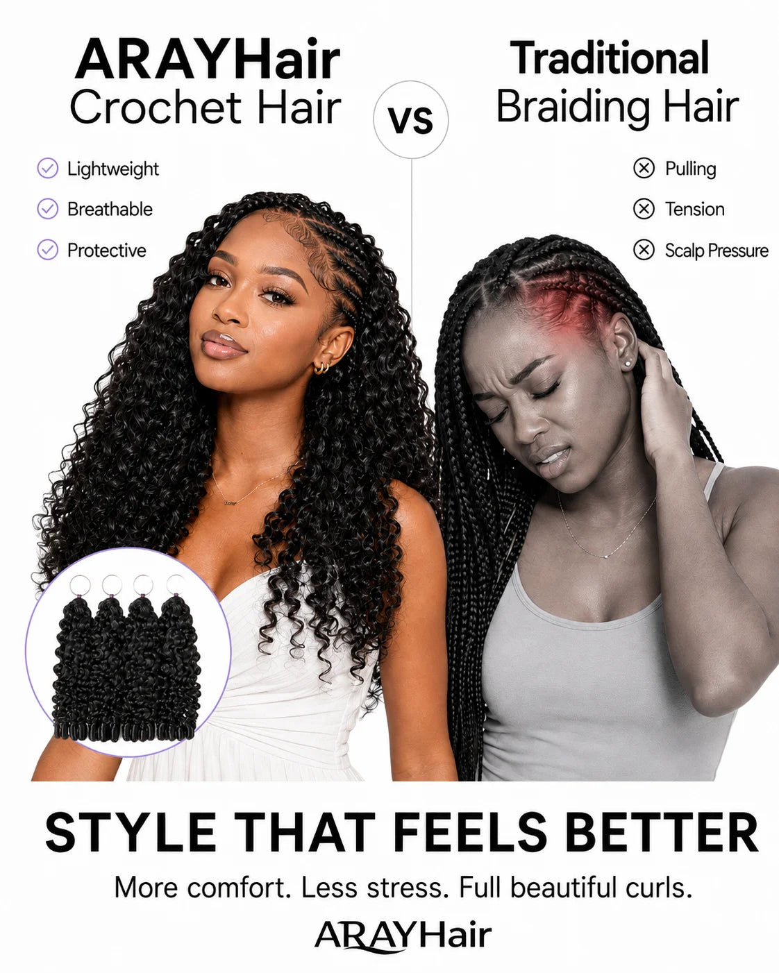 Lifestyle view of model wearing water wave human hair wig with soft texture and natural finish