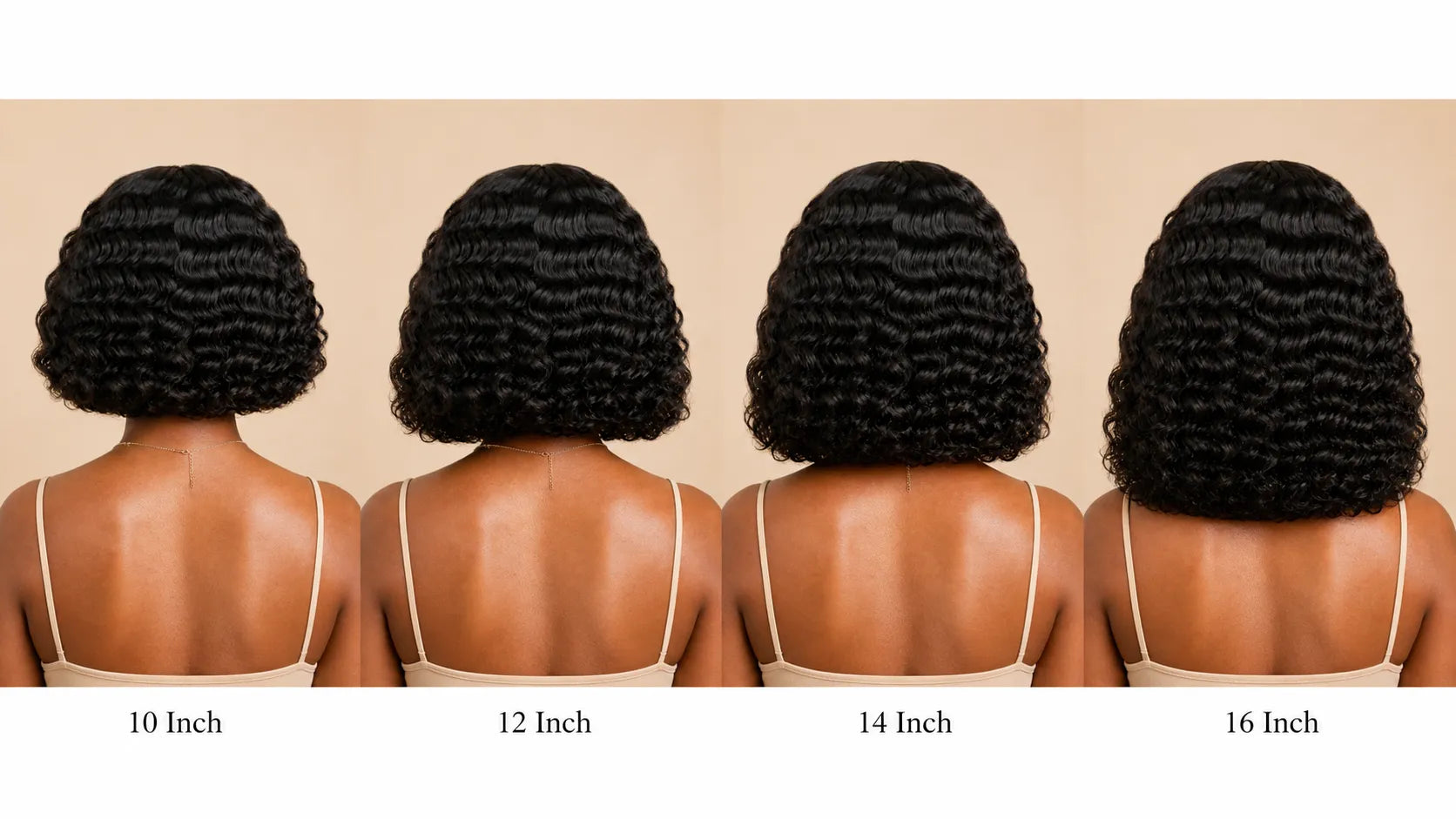 Product detail view of deep wave human hair wig with soft texture and natural finish
