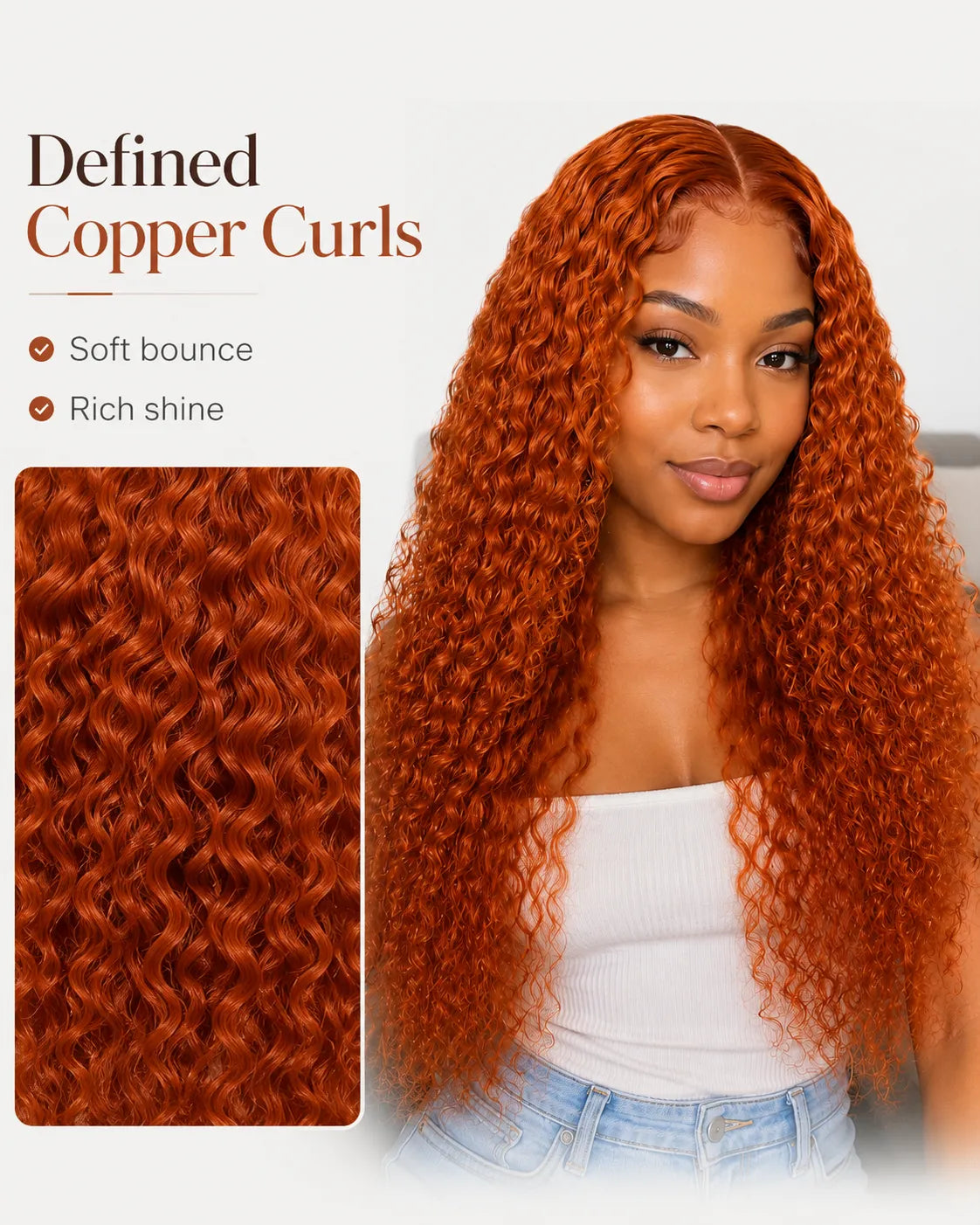 Side view of curly lace wig showing natural hairline with soft texture and natural finish