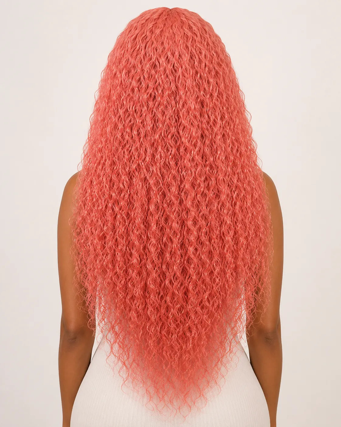 Detail view of glueless wig cap and lace construction with soft texture and natural finish