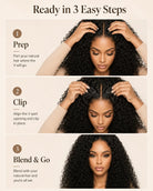 Lifestyle view of model wearing straight human hair wig with soft texture and natural finish