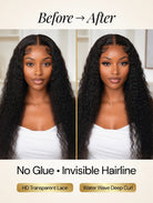 Detail view of lace front and natural hairline with soft texture and natural finish