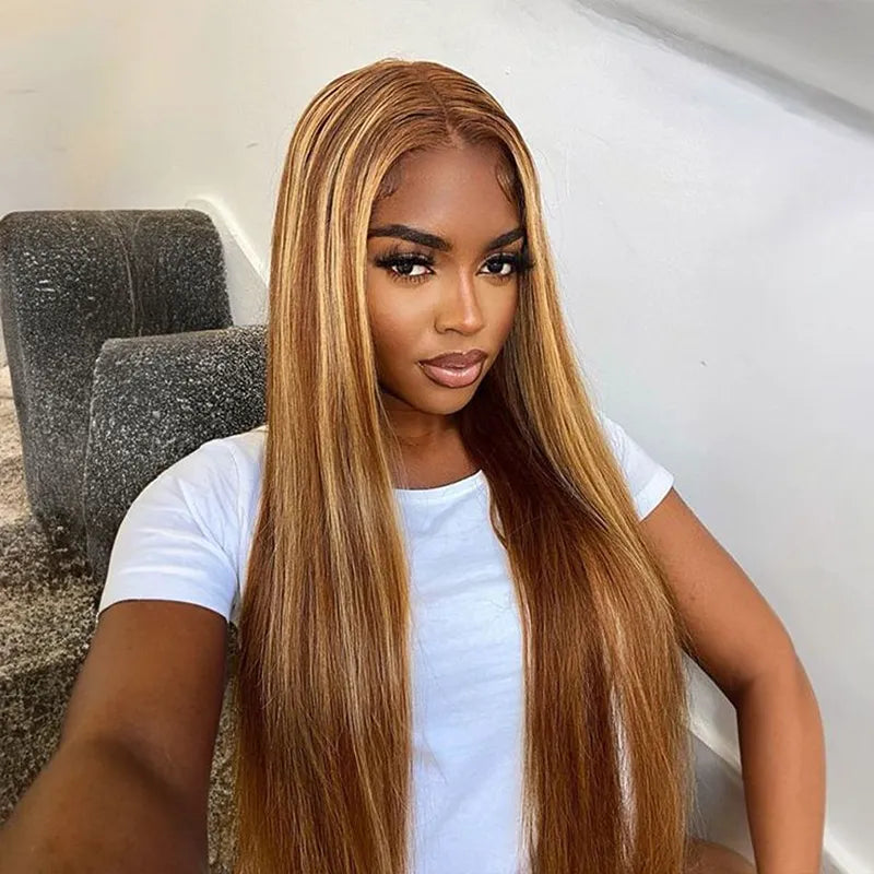 Detail view of realistic lace parting and natural hairline with soft texture and natural finish
