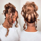 Side view of brown straight lace wig showing natural hairline with soft texture and natural finish